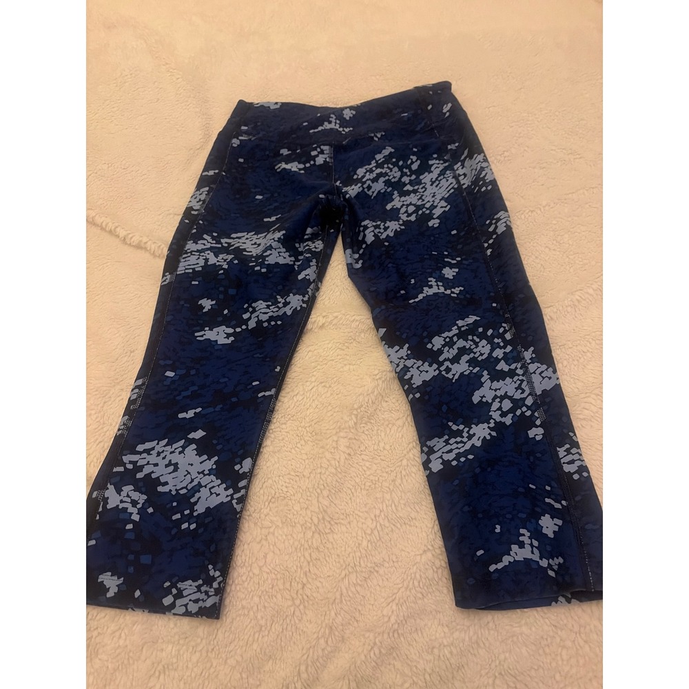 Nike Legend Dri-FIT Blue Digital Camo Capri Leggings Womens Small Training Pants